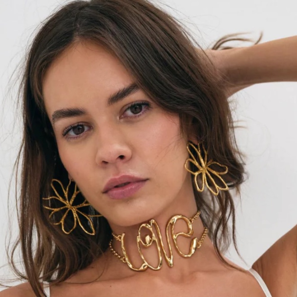 For Love and Lemons Luna Gold Earrings